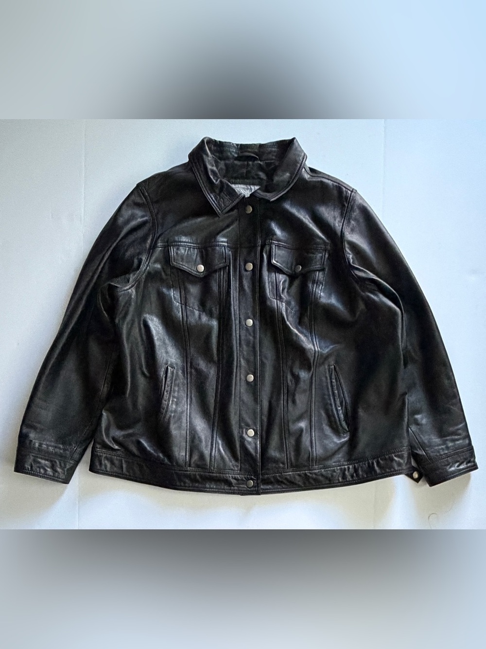 Jessica London Black Leather Jacket Women's Plus Size 20W
